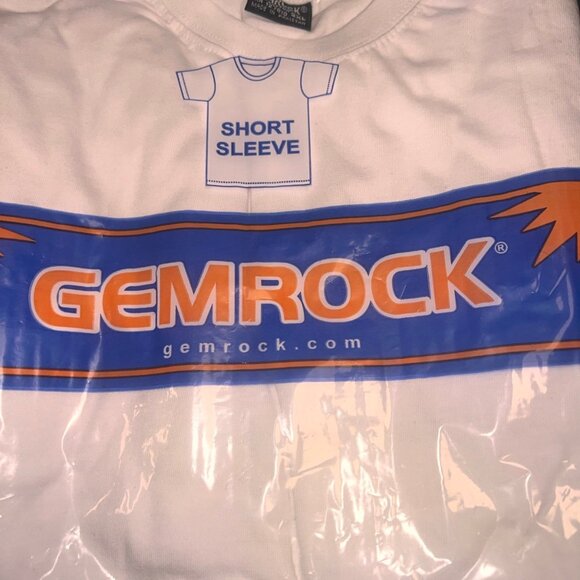 WHITE GEMROCK MENS CREW NECK TEE COTTON TSHIRT 2 PIECE SET - Picture 3 of 5